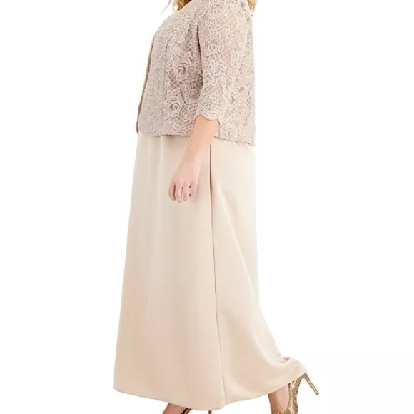Alex Evenings Plus Size Lace Dress & Jacket - Picture 3 of 8